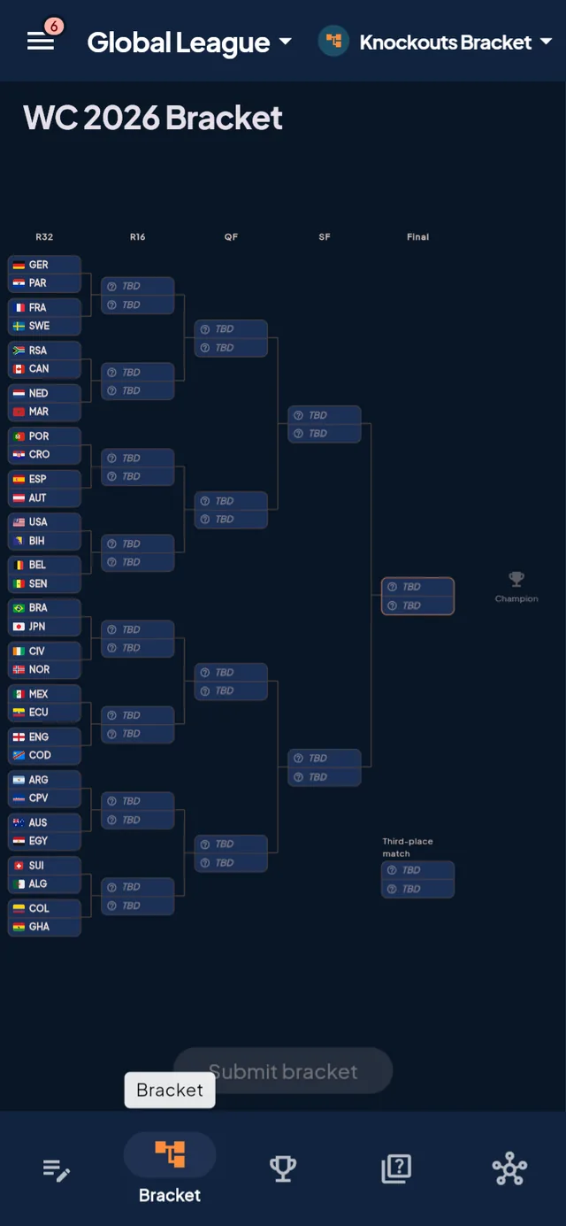 PrediBall — tournament bracket