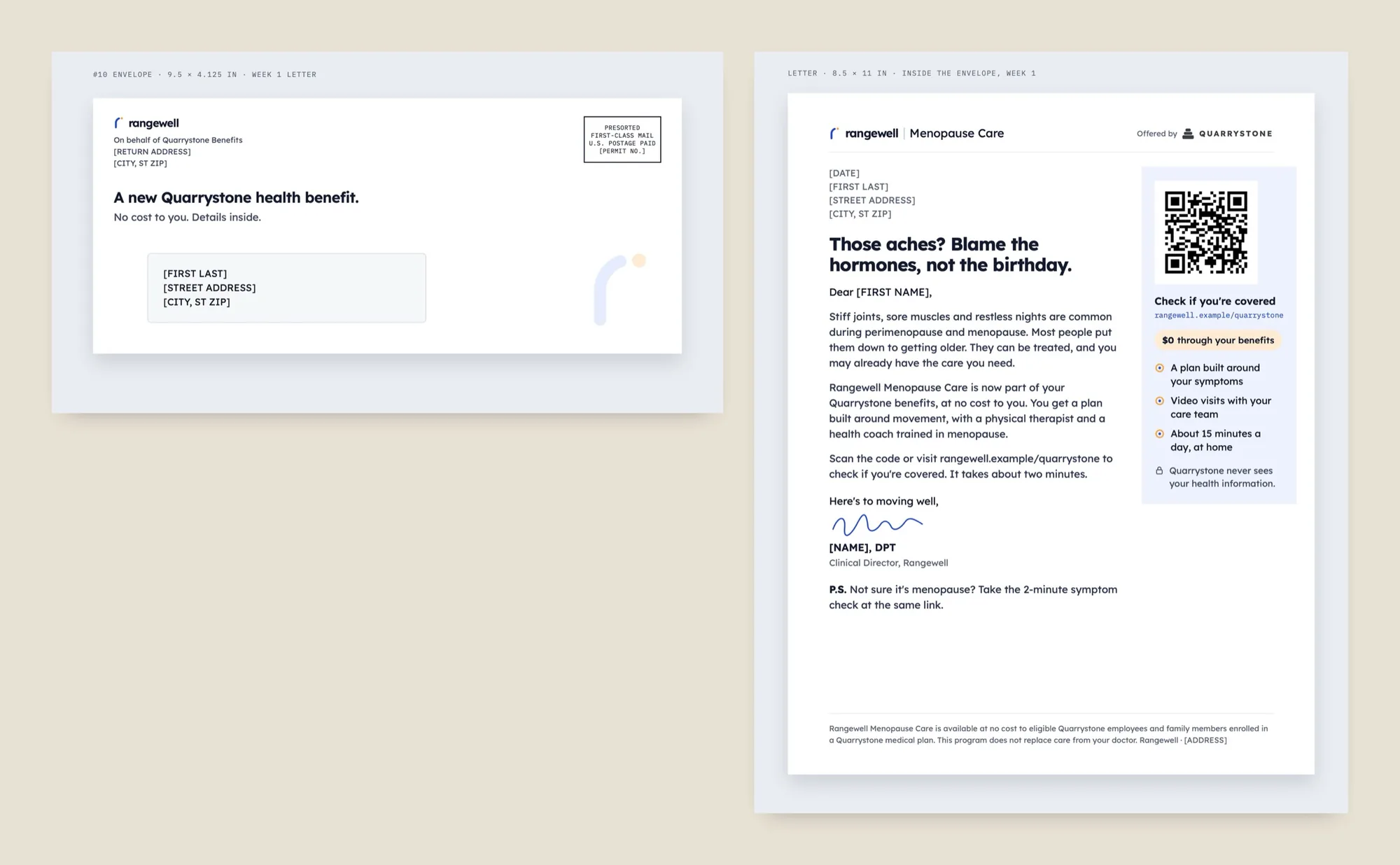 Rangewell: Direct Mail & Employer Kit