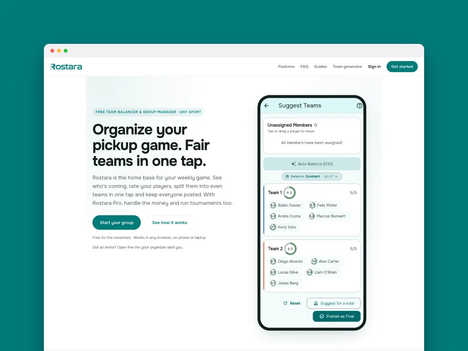 Rostara: A Consumer Sport Management App, From Zero to Launch