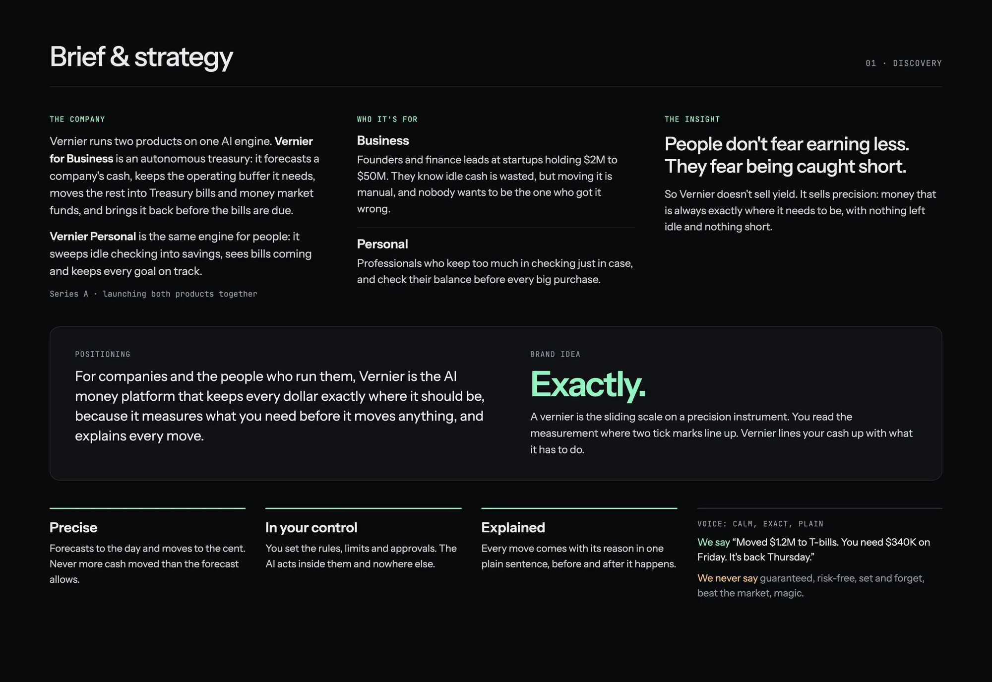 Vernier: Strategy & Direction
